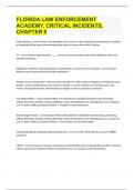 FLORIDA LAW ENFORCEMENT ACADEMY, CRITICAL INCIDENTS, CHAPTER 9 2023/24 UPDATE|GRADED A+