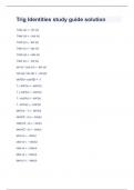 Trig Identities study guide solution 