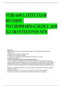 NURS 6650 LATEST EXAM| PSYCHOPHARMACOLOGY 6630(GUARANTEED PASS)