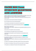 FACHE BOG Exam  OVERVIEW QUESTIONS  AND ANSWERS