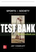 Test Bank For Sports in Society: Issues and Controversies, 13th Edition All Chapters - 9781260240665