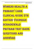 WOMENS HEALTH A PRIMARY CARE CLINICAL GUIDE 5TH EDITION YOUNGKIN SCHADEWALD PRITHAM TEST BANKWOMENS HEALTH A PRIMARY CARE CLINICAL GUIDE 5TH EDITION YOUNGKIN SCHADEWALD PRITHAM TEST BANK