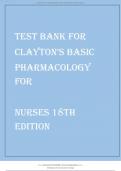 THE TEST BANK FOR CLAYTON’S BASIC PHARMACOLOGY FOR NURSES 18TH EDITION BY WILLIHNGANZTHE TEST BANK FOR CLAYTON’S BASIC PHARMACOLOGY FOR NURSES 18TH EDITION BY WILLIHNGANZ