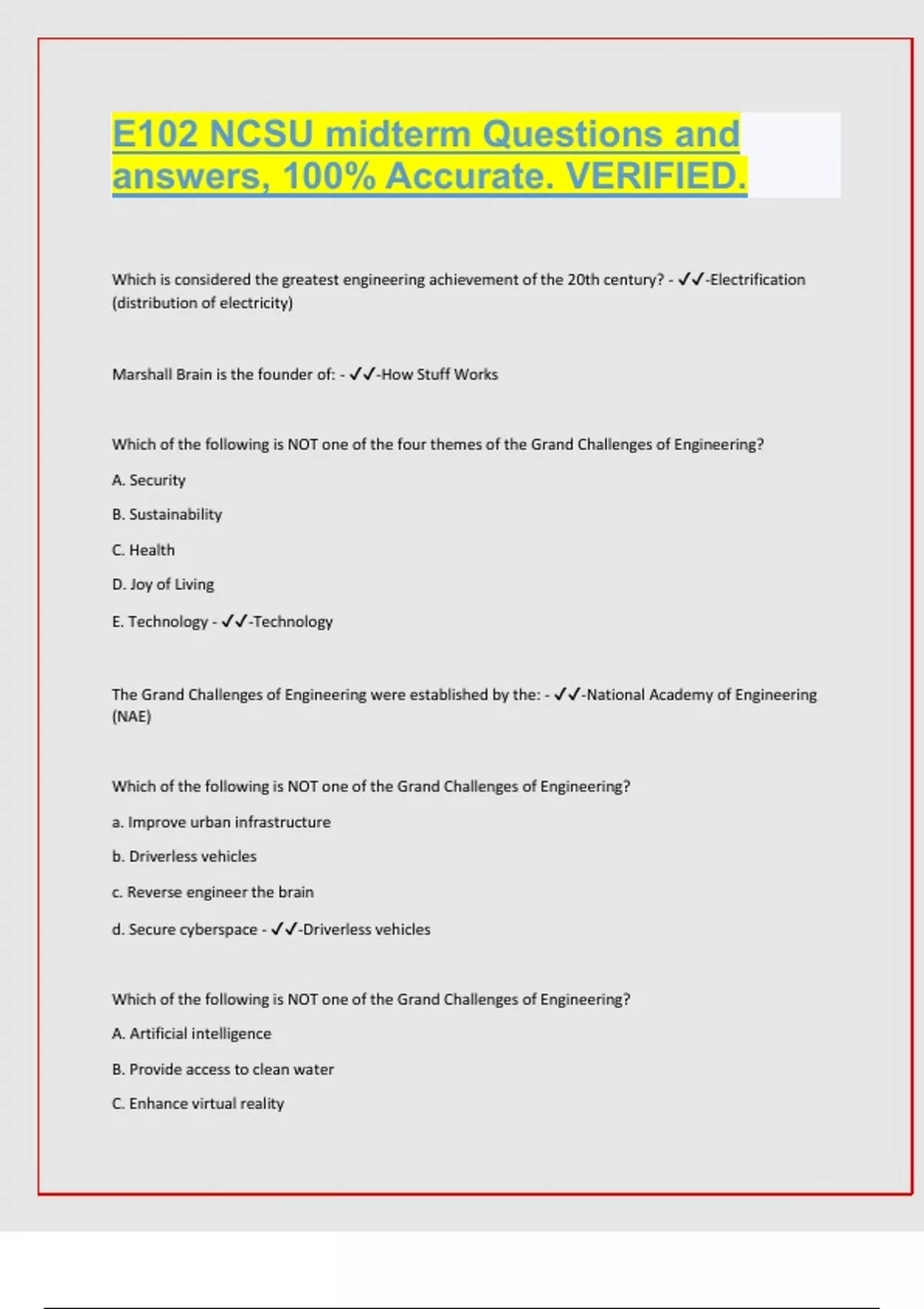 AI Final Quiz Questions and Answers 2023 Graded A+ - AI - Stuvia US