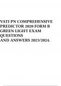 VATI PN COMPREHENSIVE PREDICTOR 2020 FORM B GREEN LIGHT EXAM QUESTIONS AND ANSWERS 2023/2024.