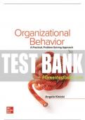 Test Bank For Organizational Behavior: A Practical, Problem-Solving Approach, 3rd Edition All Chapters - 9781260075076