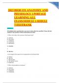 2023 BIOD 151 ANATOMY AND PHYSIOLOGY 1 PORTAGE LEARNING ALL EXAMS(MODULE 1-MODULE 7)TESTBANK A+