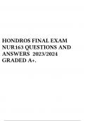 NUR163 FINAL EXAM REVIEW 2023/2024 GRADED A+.