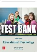 Test Bank For Educational Psychology, 8th Edition All Chapters - 9781264530212