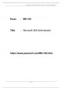 Microsoft 365 Administrator MS-102 Dumps