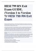 HESI 799 RN Exit  Exam GUIDE.  (Version 1 to Version  7// HESI 799 RN Exit  Exa