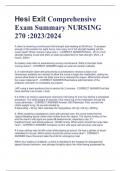 Hesi Exit Comprehensive  Exam Summary NURSING  270 :2023/2024