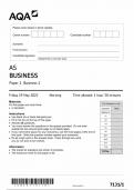 AQA AS LEVEL BUSINESS PAPER 1 JUNE 2023 QUESTION PAPER(7131-1) BUSINESS 1