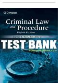 Test Bank For Criminal Law and Procedure - 8th - 2023 All Chapters - 9780357619339