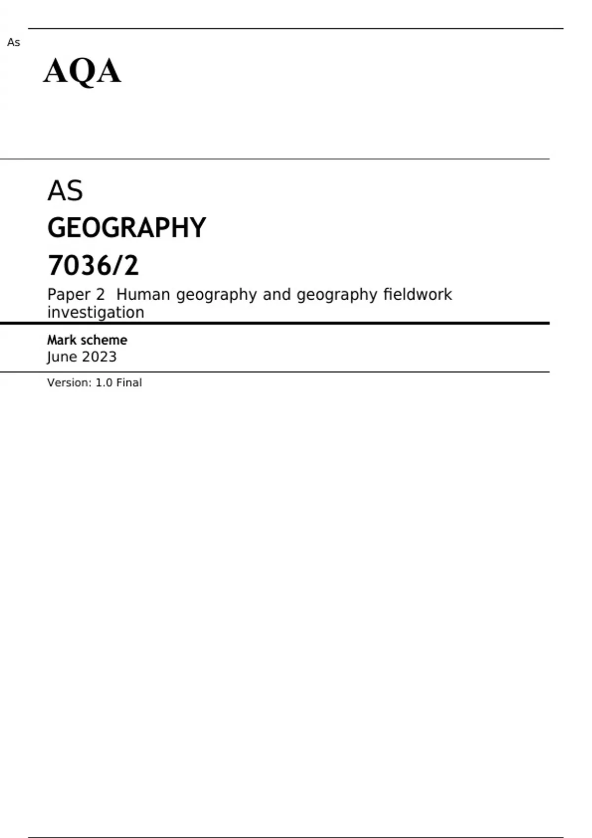 aqa-as-geography-paper-2-june-2023-mark-scheme-human-geography-and