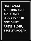 logo Sell your study documents Upload documents Describe documents Publish Earn [TEST BANK] AUDITING AND ASSURANCE SERVICES, 16TH EDITION BY ARENS, ELDER, BEASLEY, HOGAN