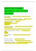 NURS 242 EXAM 1 Questions and Correct Answers 