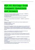 AQA AS Biology  Exam Frequent  Questions and  Answers 2023