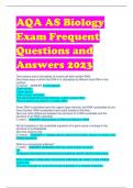 AQA AS Biology Exam  Frequent Questions  and Answers