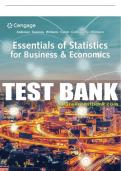 Test Bank For Essentials of Statistics for Business and Economics - 9th - 2020 All Chapters - 9780357045435