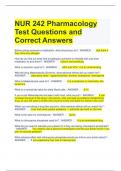 NUR 242 Pharmacology Test Questions and Correct Answers 