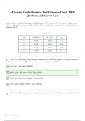 AP Scoring Guide Chemistry Unit 8 Progress Check MCQ Questions And Answer Keys