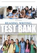 Test Bank For Reading, Writing and Learning in ESL: A Resource Book for Teaching K-12 English Learners 7th Edition All Chapters - 9780134014548