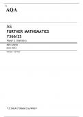 AQA AS FURTHER MATHEMATICS Paper 2S JUNE 2023 MARK SCHEME: Statistics