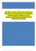 Test Bank - Abrams’ Clinical Drug Therapy: Rationales for Nursing Practice, 12th Edition (Frandsen, 2021), Chapter 1-61 | All Chapters