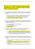 NR 327 Final Exam Practice Questions AND ANSWERS LATEST VERSION 2023 NR327 FINAL EXAM 2023/2024