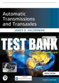 Test Bank For Automatic Transmissions and Transaxles 8th Edition All Chapters - 9780137839803