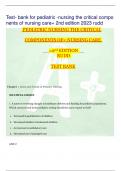 Test- bank for pediatric -nursing the critical compo nents of nursing care= 2nd edition 2023 rudd PEDIATRIC NURSING THE CRITICAL COMPONENTS OF= NURSING CARE =2nd EDITION RUDD TEST BANK