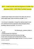 DCF - Child Growth and Development (CGDR) questions and answers} latest 2023 - 2024 100% correct answers