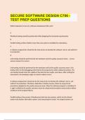SECURE SOFTWARE DESIGN C706 - TEST PREP QUESTIONS 2023/24 UPDATE WITH COMPLETE SOLUTIONS