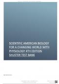 Scientific American Biology for a Changing World with Physiology 4th Edition Shuster TEST BANK..