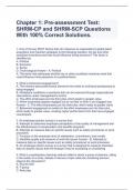 Chapter 1: Pre-assessment Test: SHRM-CP and SHRM-SCP Questions With 100% Correct Solutions.