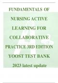 Fundamentals of Nursing Active Learning for Collaborative Practice 3rd Edition Yoost Test Bank