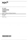 AQA A LEVEL CHEMISTRY PAPER 1 2023 QUESTION PAPER AND MARK SCHEME BUNDLE (7405/1)