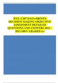 WGU C207 DATA-DRIVEN DECISION MAKING OBJECTIVE ASSESSMENT DETAILED QUESTIONS AND ANSWERS 2022 - 2023