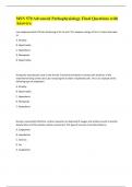 MSN 570 Advanced Pathophysiology Final Questions with  Answers