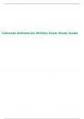 Colorado Esthetician Written Exam Study Guide