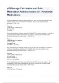 ATI Dosage Calculation and Safe Medication Administration 3.0 - Powdered Medications