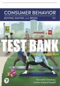 Test Bank For Consumer Behavior: Buying, Having, Being 14th Edition All Chapters - 9780138170806