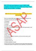 NSG 533 advanced pharm exam 2 2023-2024 with complete solution/Advanced Pharmacology Final Exam Review(100% Verified)