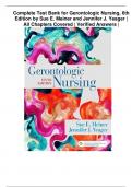 Complete Test Bank for Gerontologic Nursing, 6th Edition by Sue E. Meiner and Jennifer J. Yeager | All Chapters Covered | Verified Answers 