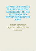 ADVANCED PRACTICE  NURSING: ESSENTIAL  KNOWLEDGE FOR THE  PROFESSION 3RD  EDITION DENISCO