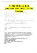 ST522 Midterm Test Questions with 100% Correct Answers