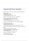 Prometric CNA Exam 1 Questions & Answers 2023 ( A+ GRADED 100% VERIFED)