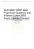 NUR 6665/ NRNP 6665  Final Exam Questions and  Answers (Latest 2023  Exam) (Updated Version)