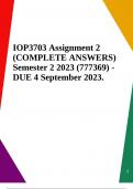 IOP3703 Assignment 2 (COMPLETE ANSWERS) Semester 2 2023 (777369) -     DUE 4 September 2023.